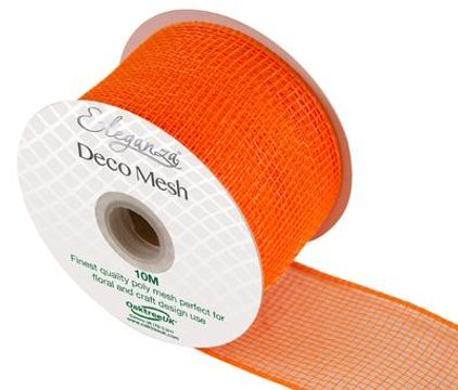 Eleganza Deco Mesh 63mm x 10m Orange No.04 - Organza / Fabric